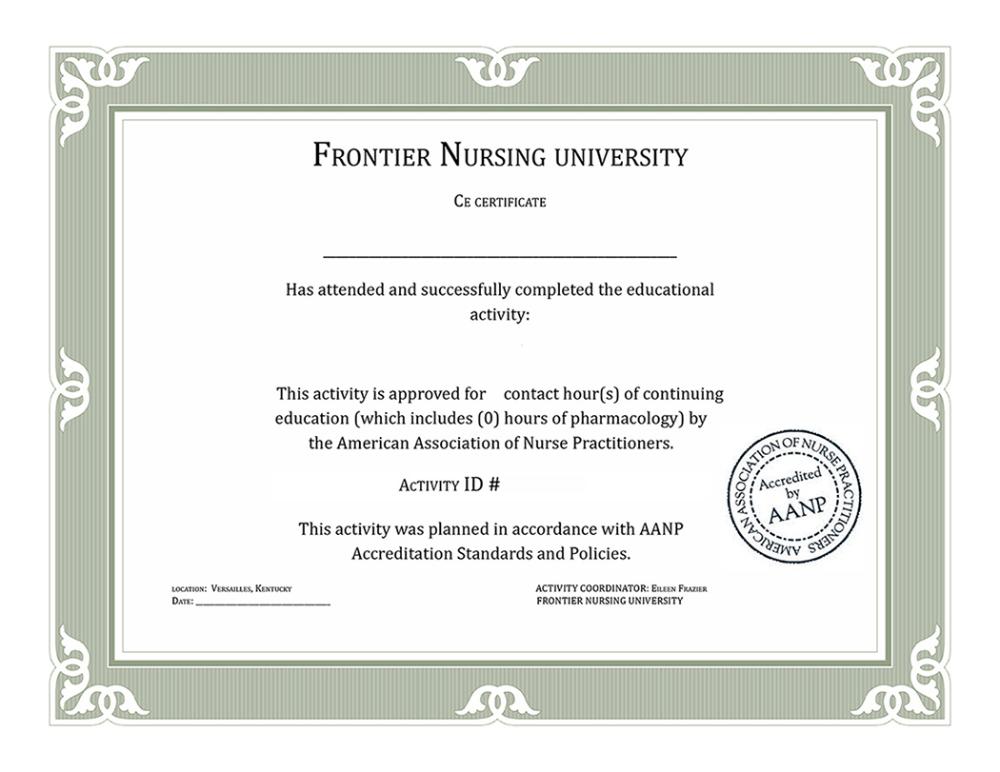 generic certificate to be used with any training course