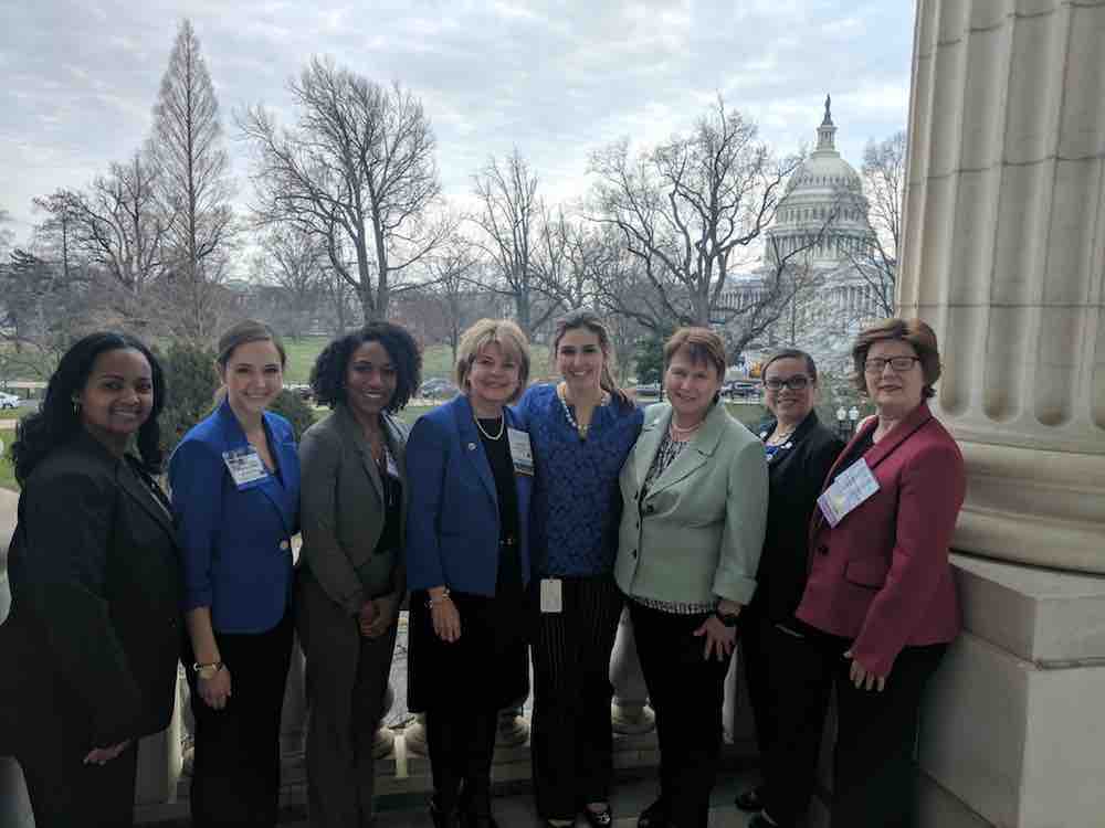 Deans and students from Frontier Nursing University, University of Kentucky and Northern Kentucky University meet with aides from Sen. McConnell's office while on Capitol Hill.